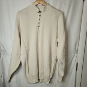 Cabela's Men's Cream Zip-Up Knit Sweater